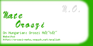 mate oroszi business card